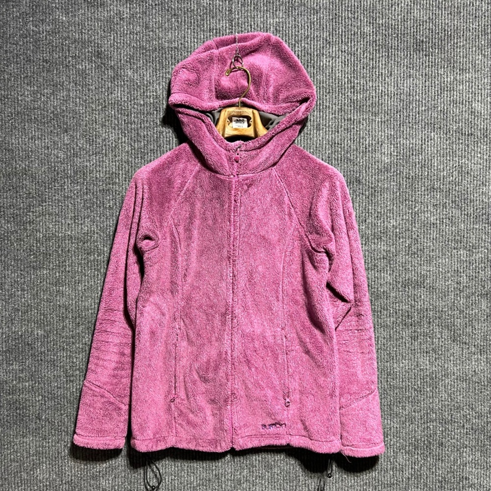 Burton Cora Fleece Hoodie Women Small Pink Full Zip Dryride Fuzzy Teddy Jacket